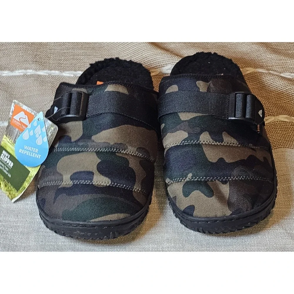 OZARK TRAIL Camp Scuff Slippers Shoes • Camo Water Repellent Men's Size 10